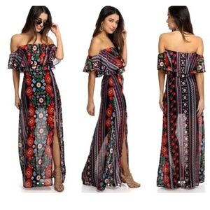 Mick Double Slit Skirt ~ Mexicali-Medium Medium